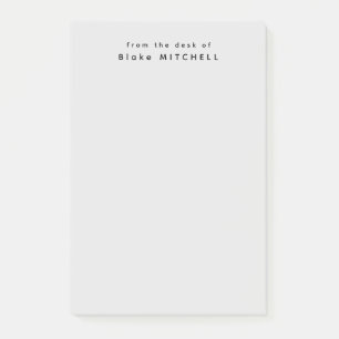 Post-it® Du bureau de Simple Monogram Grey