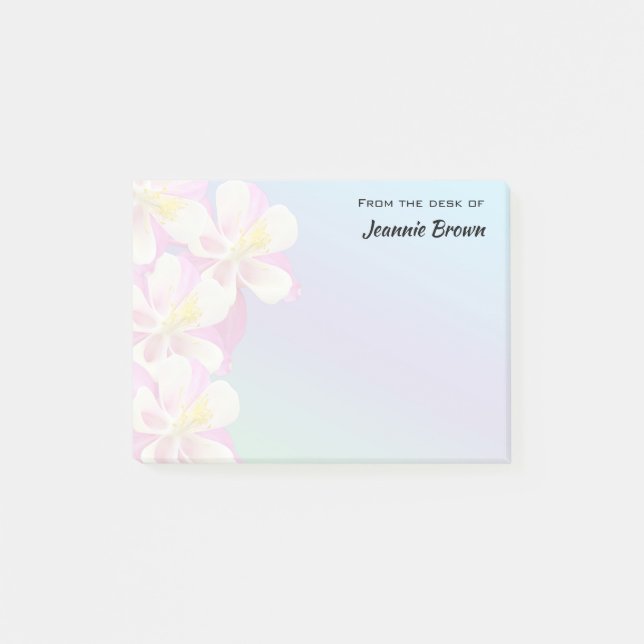 Post-it® Du bureau des belles fleurs de Columbine (Devant)