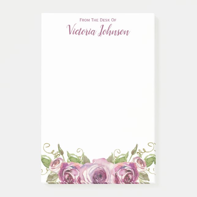 Post-it® Du bureau des roses de lavande 4 x 6 (Devant)
