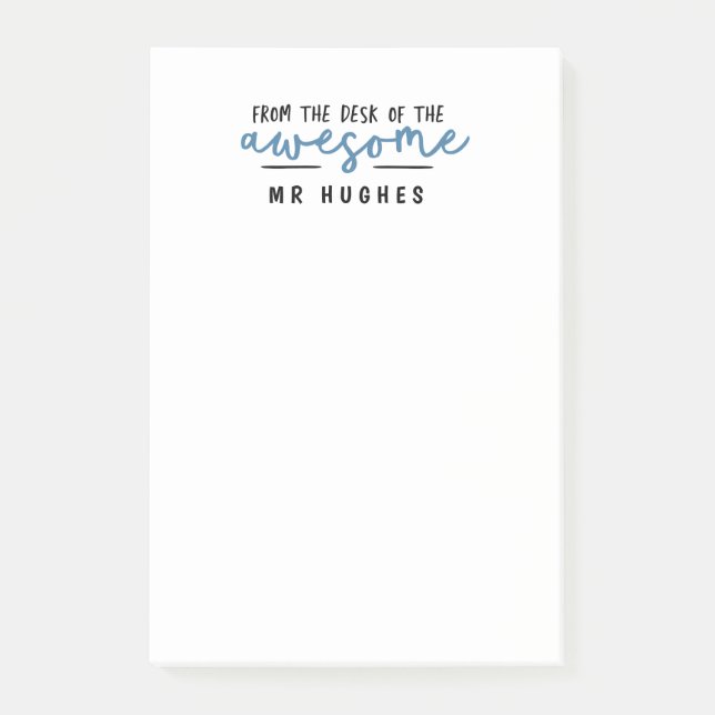 Post-it® Du bureau du bleu lumineux de cadeau de professeur (Devant)