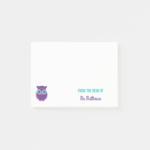 Post-it® Du bureau du hibou de professeur personnalisé