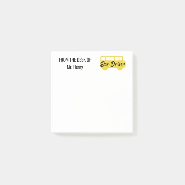 Post-it® Du bureau du jaune personnalisé de chauffeur de (Devant)