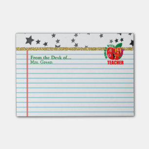 Post-it® Du bureau du nom   Apple de professeur