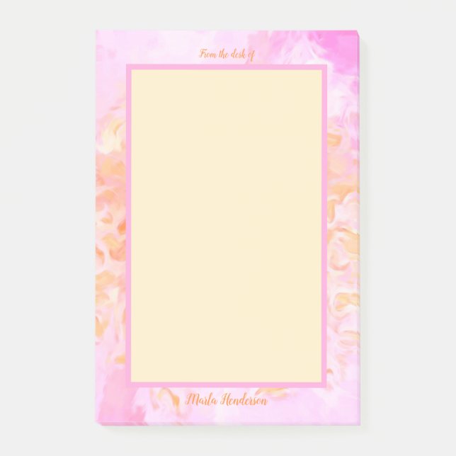 Post-it® Du bureau du Rose impressionniste sur mesure (Devant)