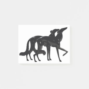 Post-it® Duo de Borzoï Art Déco noir