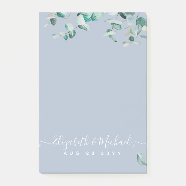 Post-it® Dusty Blue Eucalyptus Mariage de verdure (Devant)