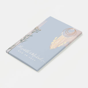 Post-it® Dusty Blue Peach Boho Mariage