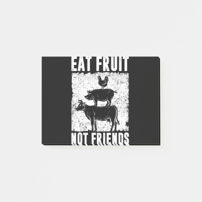 Post-it® Eat Fruit Not Friends Veganer Statement Vegetarier (Devant)