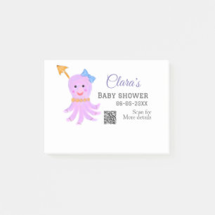 Post-it® Eau bleu violet octopus baby shower mer ani