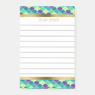 Post-it® Écaille de sirène personnalisée violet vert or 4x6
