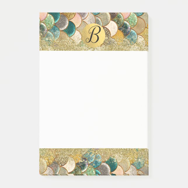 Post-it® Écales de Sirène Multi Couleurs Paillettes Glamour (Devant)