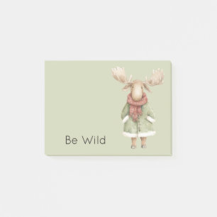 Post-it® Écharpe rouge Moose d'hiver Veste verte