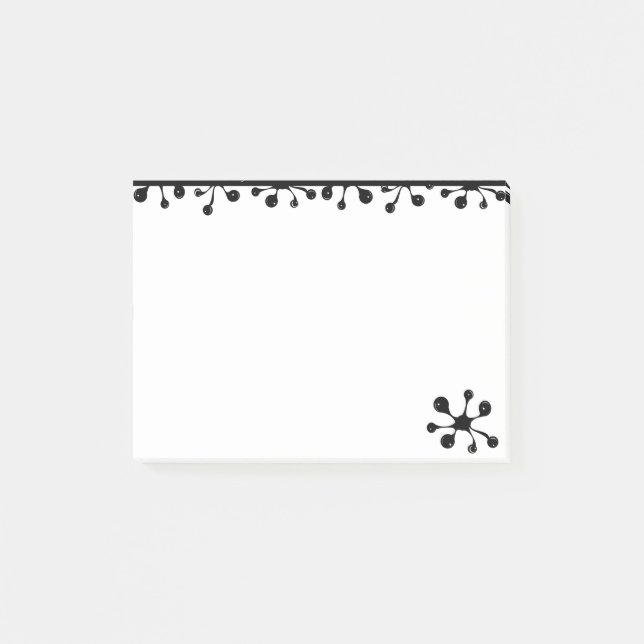 Post-it® Éclaboussure noire artistique moderne sur fond bla (Devant)