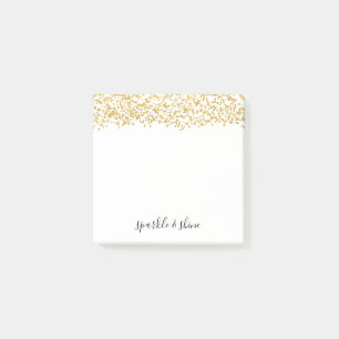 Post-it® Éclat chic d'étincelle de confettis d'or blanc