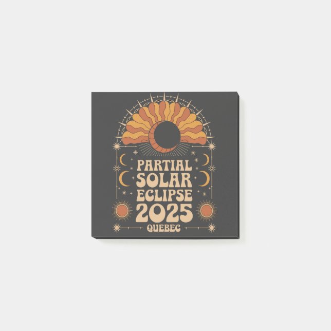 Post-it® Éclipse solaire partielle 2025 Québec Canada (Devant)