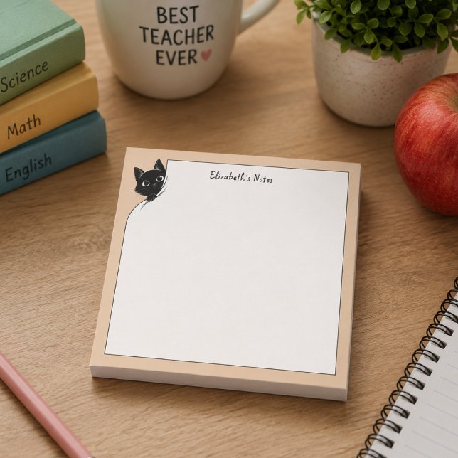 Post-it® École des Pattes de Chat Noir Drôle et Mignon qui  (Créateur téléchargé)
