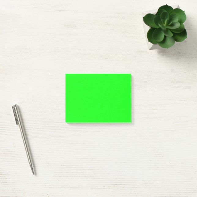 Post-it® Écran vert néon moderne brillant solide cool simpl (Bureau)