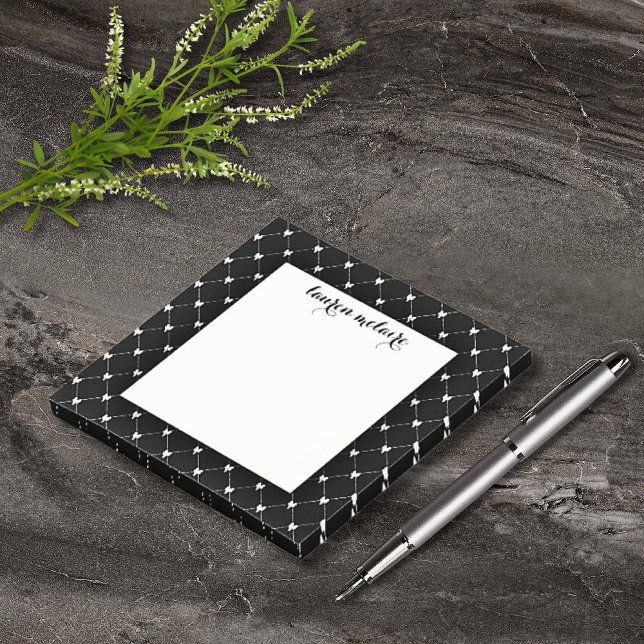 Post-it® Écriture de ruban noir et blanc personnalisée (Créateur téléchargé)