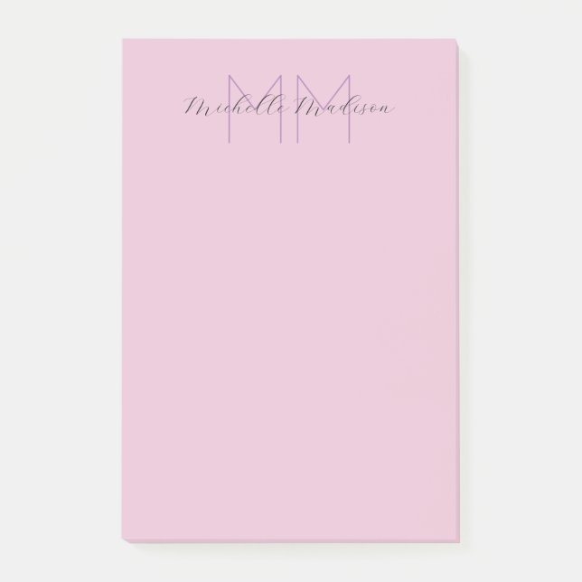 Post-it® Écriture manuscrite moderne monographie Nom Initia (Devant)