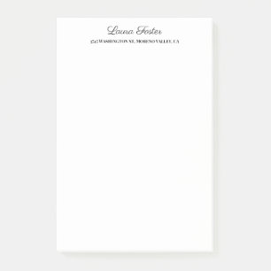 Post-it® Écriture manuscrite noir blanc élégant minimaliste