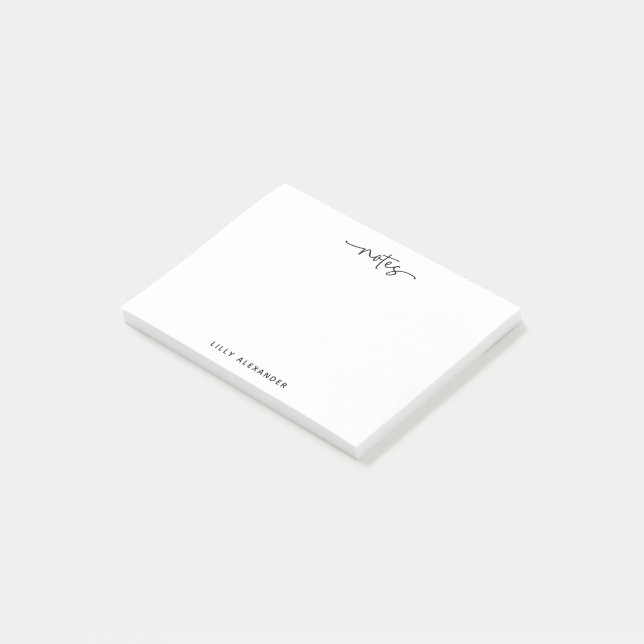 Post-it® Écriture manuscrite simple avec fioritures noir et (Incliné)