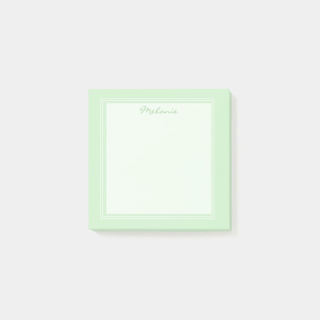Post-it® Écriture Moderne avec Bordure Verte et Blanche (Devant)