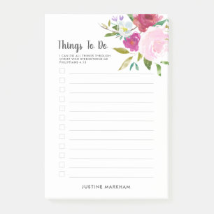 Post-it® Écritures Florales Gras Personnalisées