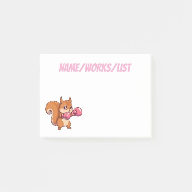 Post-it® Écureuil de boxe mignon drôle (Devant)