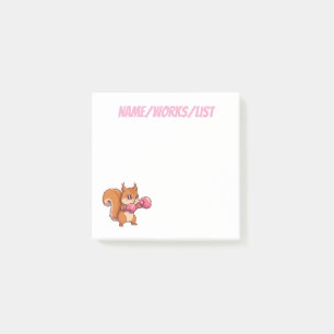 Post-it® Écureuil de boxe mignon drôle