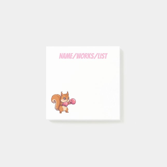 Post-it® Écureuil de boxe mignon drôle (Devant)