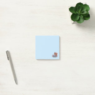 Post-it® Écureuil lisant un livre, blotti dans les fleurs
