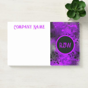 Post-it® Effet de taches de peinture rétro violet et noir