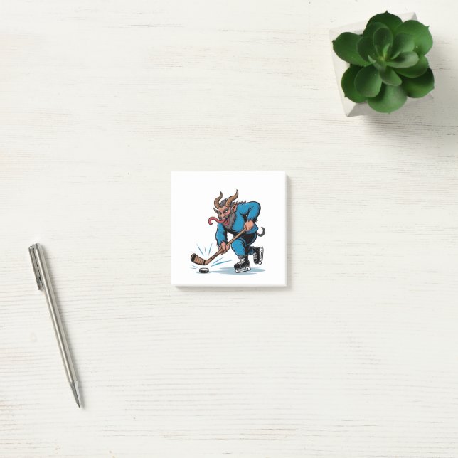 Post-it® Éffrayant Krampus Jouer au hockey sur glace Noël (Bureau)