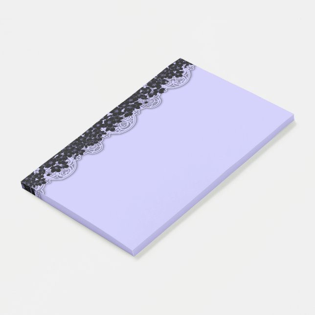 Post-it® Élégance gothique Fleurs de cerisier bleu noir (Incliné)