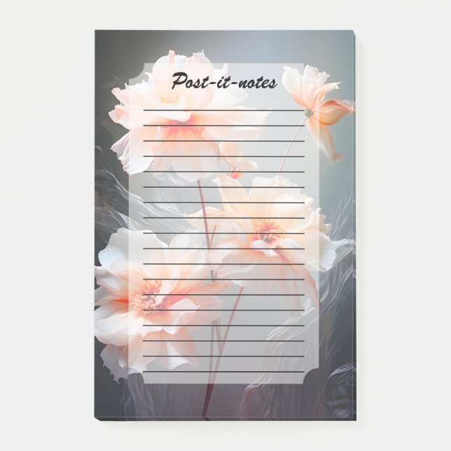 Post-it® Elegant Abstract Blush Flower Misty Flow (Devant)