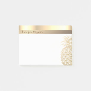 Post-it® Élégant Ananas Chic Or Moderne - Personnalisé