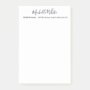 Post-it® Élégant Blanc Moderne Professionnel