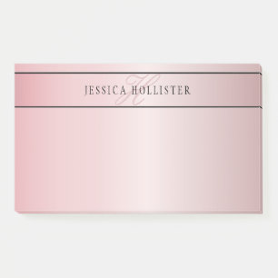 Post-it® Elégant Blush Faux Rose Gold   Nom et initiales