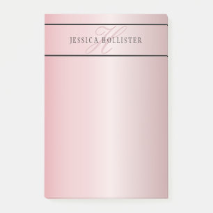 Post-it® Elégant Blush Faux Rose Gold   Nom et initiales