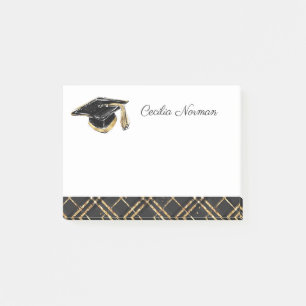 Post-it® Élégant capot de graduation personnalisé Black & G