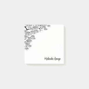Post-it® Élégant Chic Botanique Black White Pine Branche