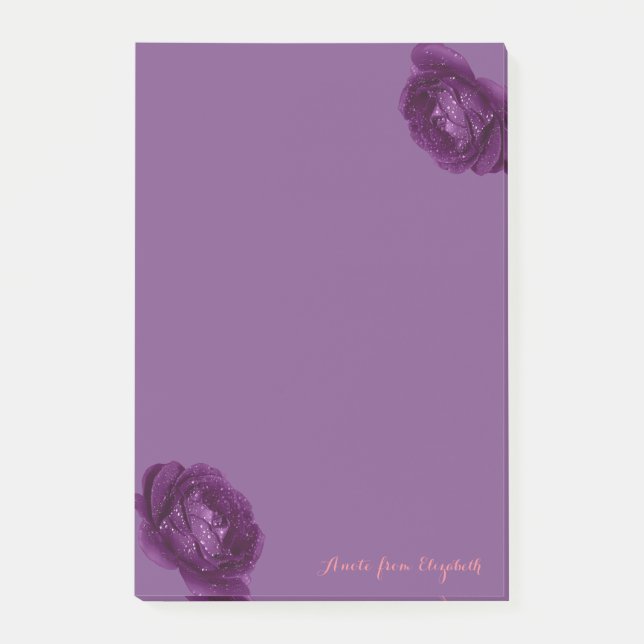 Post-it® Élégant, chic et féminin, violet, roses (Devant)