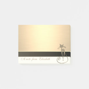 Post-it® Élégant Chic  Féminin Stylé, Faux Or, Chat
