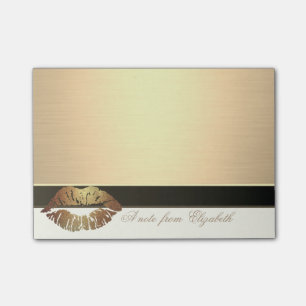 Post-it® Élégant Chic Féminin Stylé, Faux Or, Lèvres
