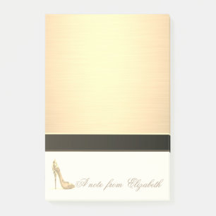 Post-it® Élégant Chic Féminin Stylé, Faux Or, Talon Haut