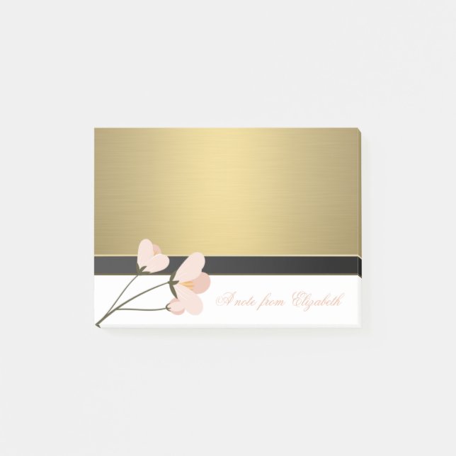 Post-it® Élégant Chic  Fille stylée ,Faux Or,Rose (Devant)