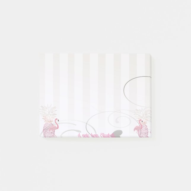 Post-it® Élégant Chic  Fille Stylée , Flamants Roses , Anan (Devant)