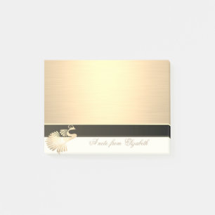 Post-it® Élégant Chic Girly stylé , Faux Paon en Or