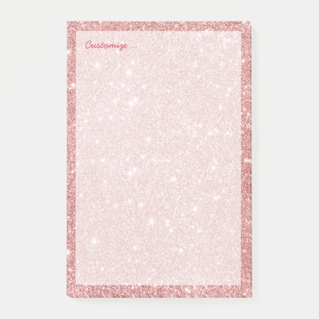 Post-it® Élégant Chic Luxury Faux Parties scintillant Rose  (Devant)