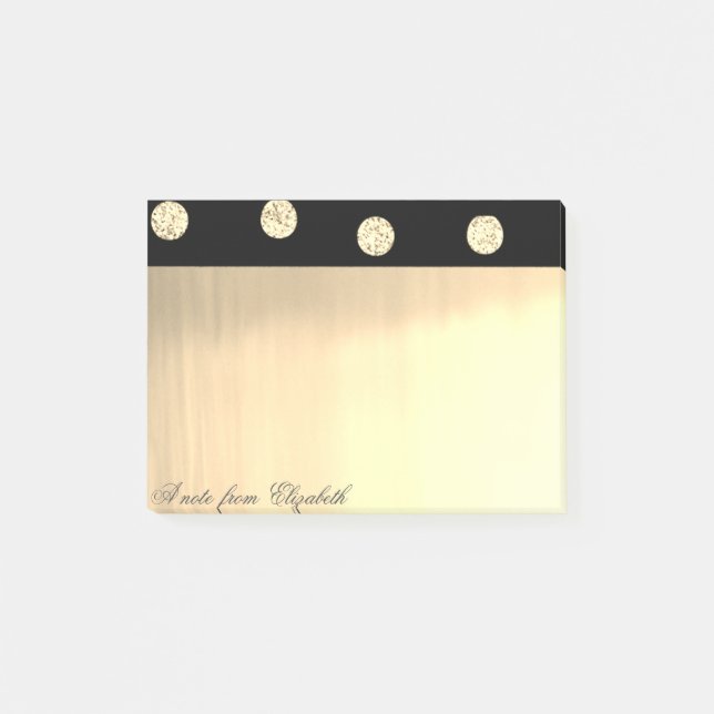 Post-it® Élégant Chic Points de paillettes dorées stylisés (Devant)